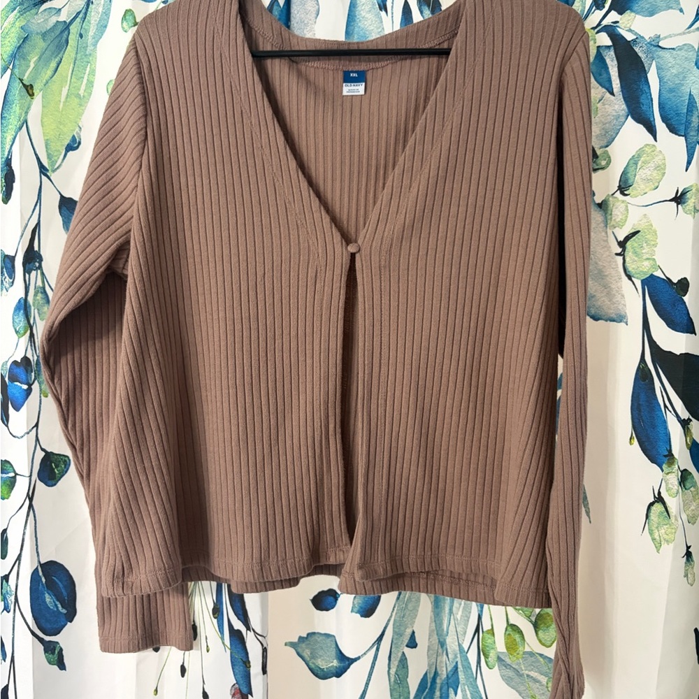 Mauve Ribbed Cardigan